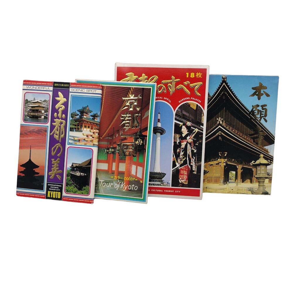 Lot of 4 Post Card Booklets from Japan 56 Total Kyoto Temples Shrines